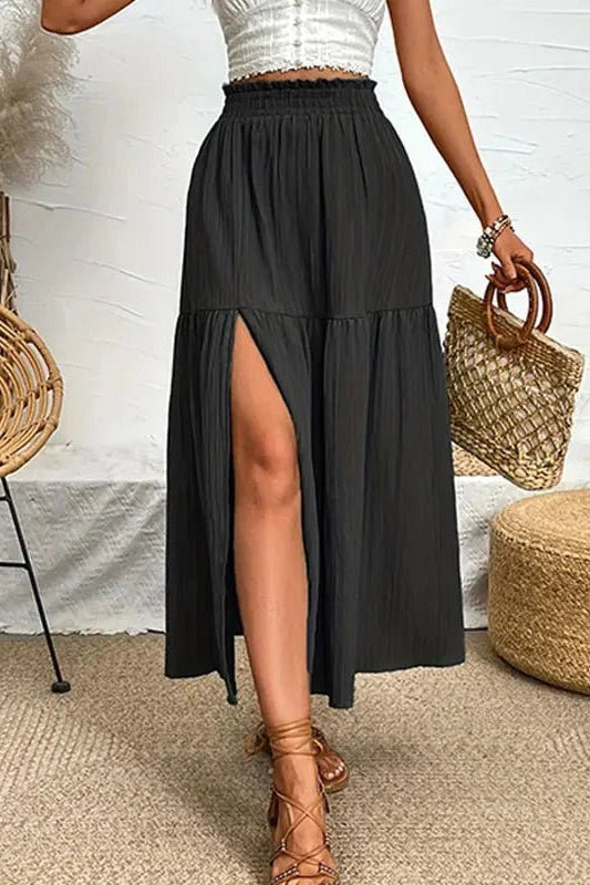 ZEYA - Kalia Bohemian Midi Ruffle Skirt