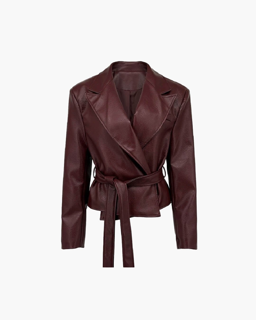 ZEYA - Kate Lace-Up Faux Leather Blazer Jacket