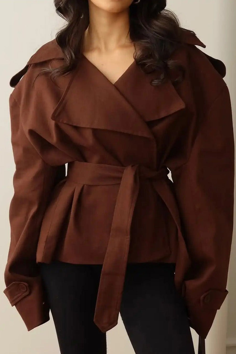 ZEYA - Kelly Belted Cropped Trench Coat