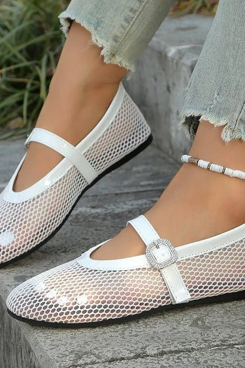 ZEYA - Kenza Mesh Mary Jane Ballet Flats