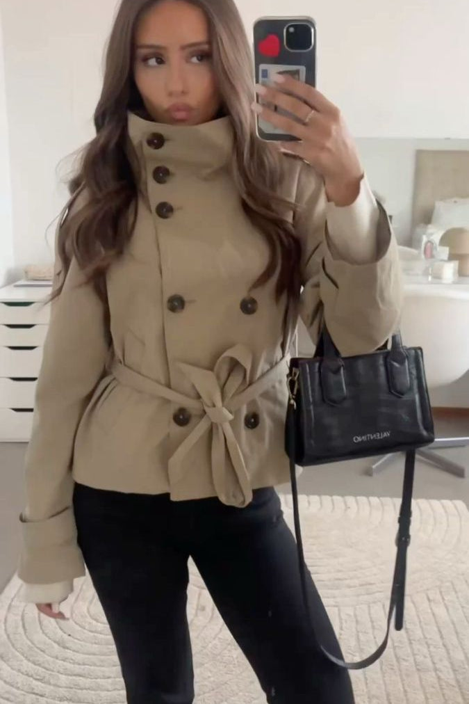 ZEYA - Kiarra Stand Collar Crop Trenchcoat