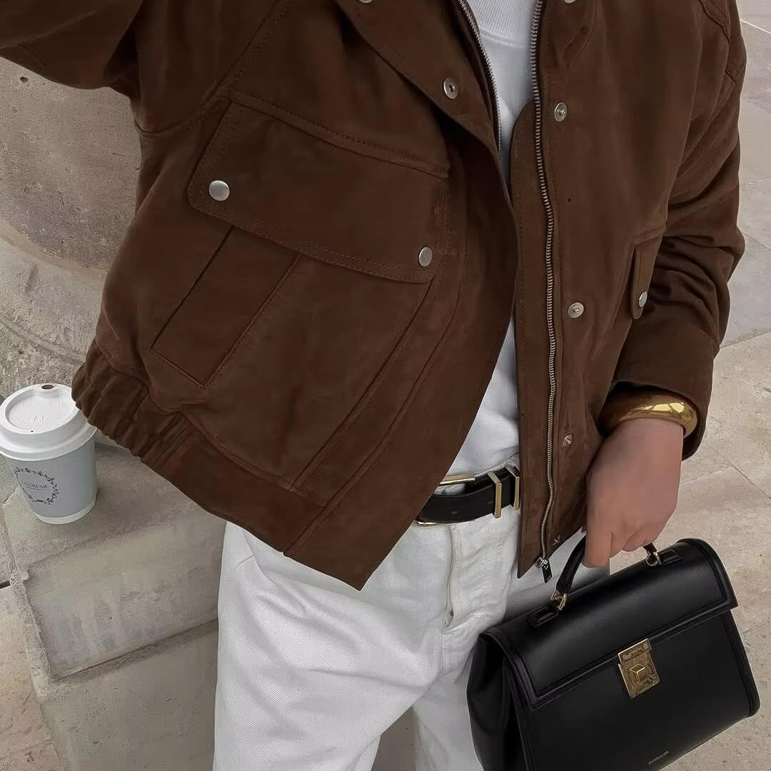 ZEYA - Laura Suede Bomber Jacket