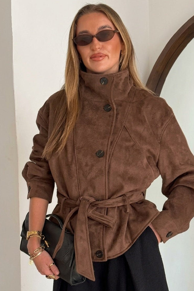 ZEYA - Letty Faux Suede Lace Up Jacket