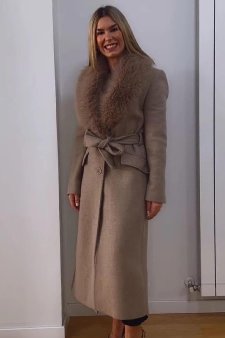 ZEYA - Lola Faux Fur Collar Maxi Coat