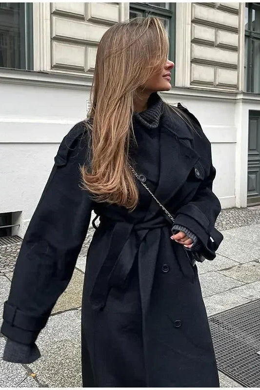 ZEYA - Long black Trench Coat