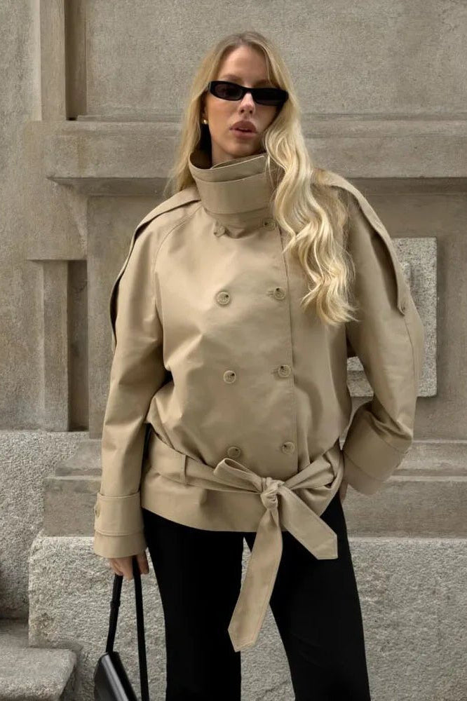ZEYA - Maria High Neck Utility Trench Coat