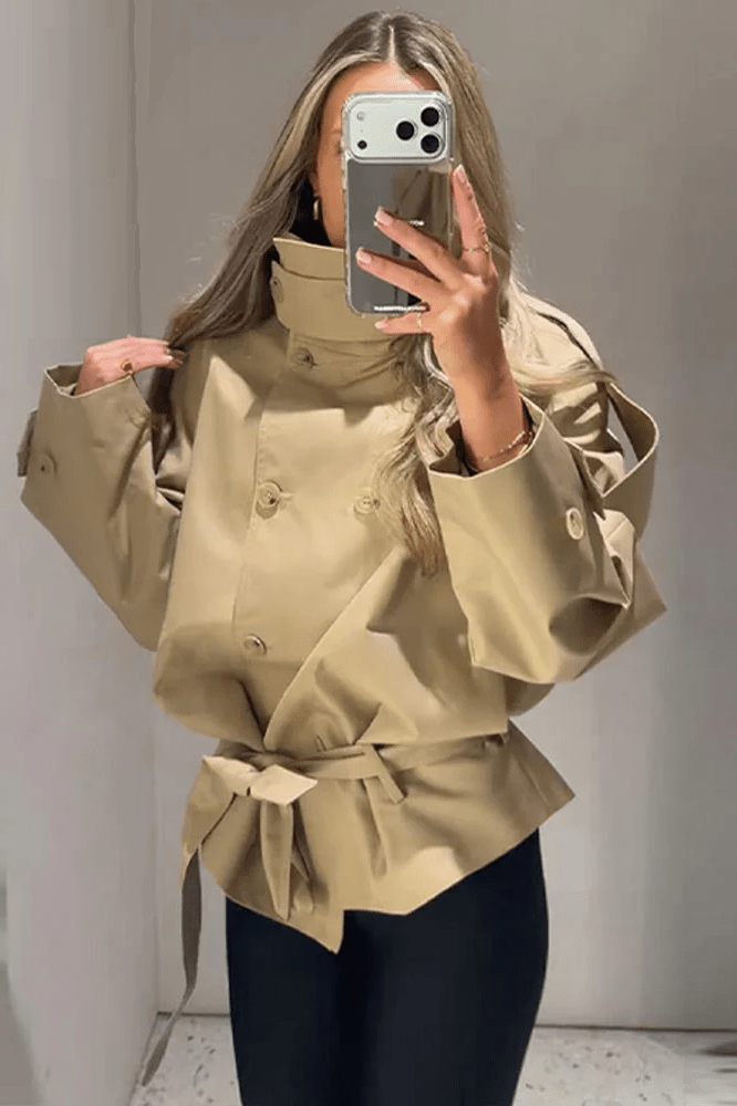 ZEYA - Maria High Neck Utility Trench Coat