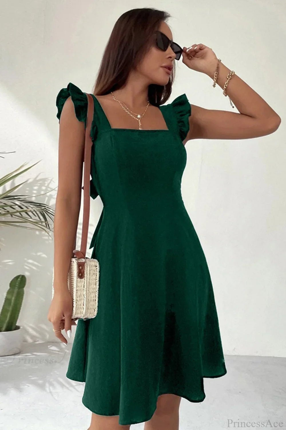 ZEYA - Mary Ruffle Tie-Back Mini Dress