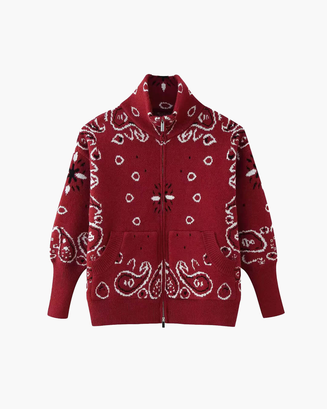 ZEYA - Melanie Paisley Zip-Up Knit Jacket