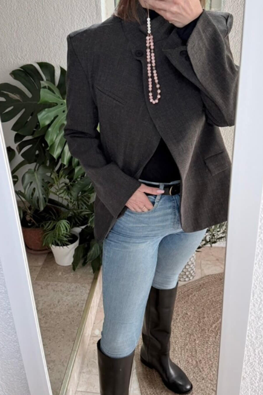 ZEYA - Melanie Plaid Stand Collar Blazer