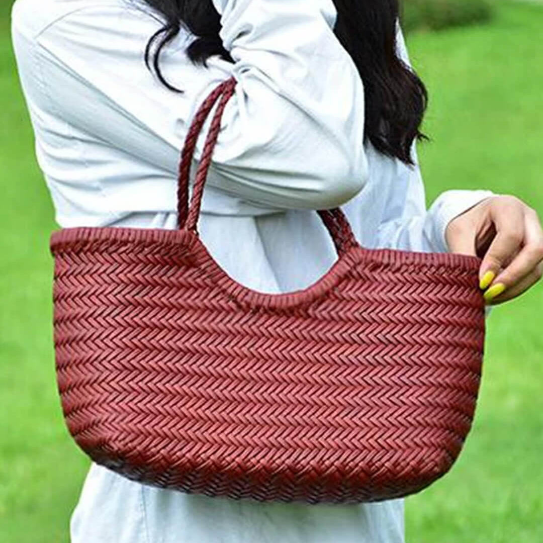 ZEYA - Melisande Woven Leather Tote Bag