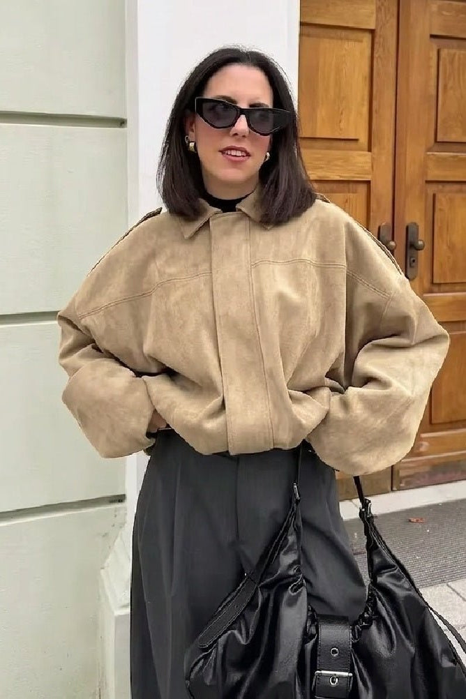 ZEYA - Mia Suede Oversized Zip Jacket
