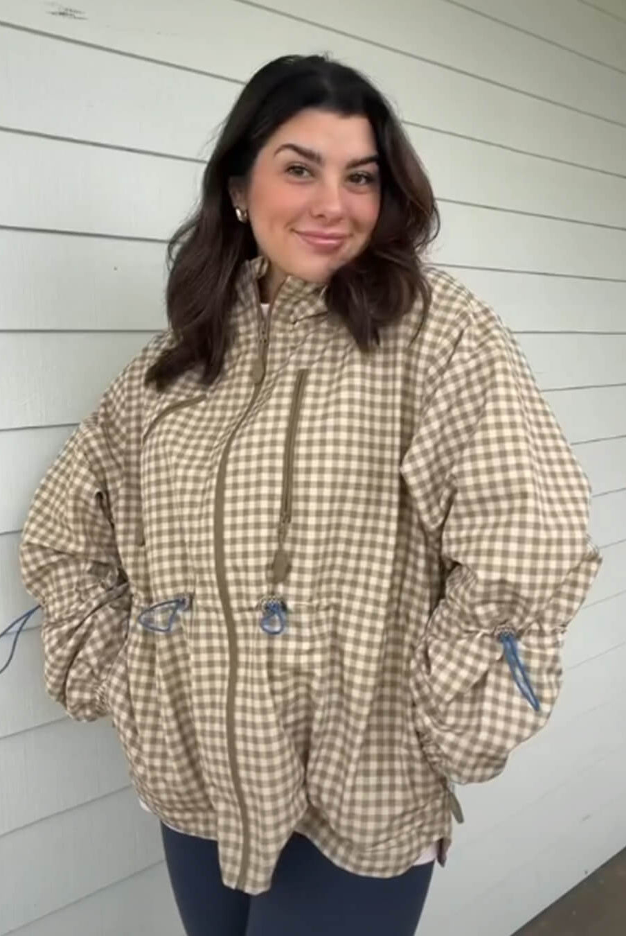 ZEYA - Miriam Plaid Hooded Trench Jacket