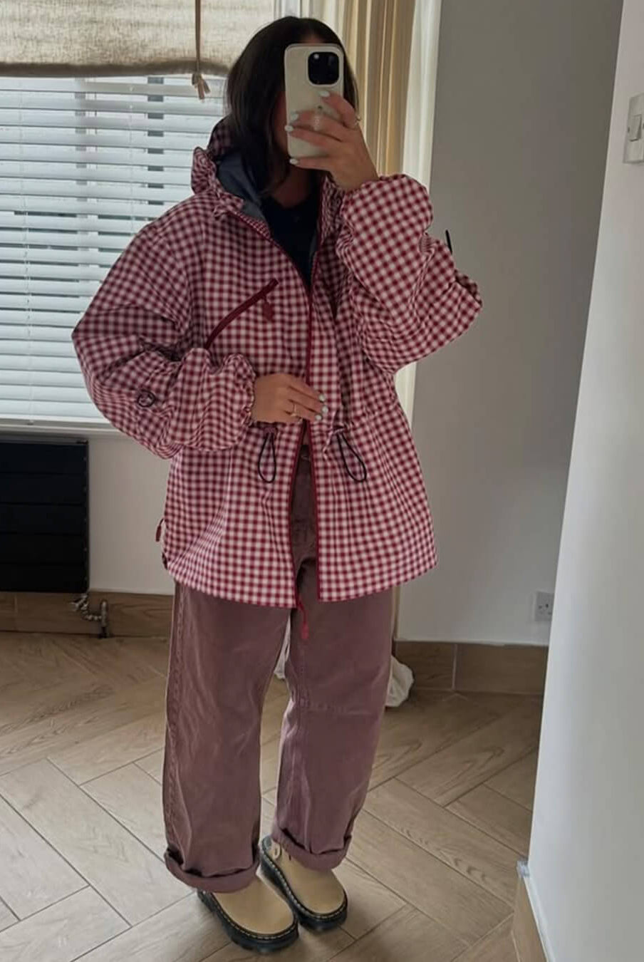 ZEYA - Miriam Plaid Hooded Trench Jacket