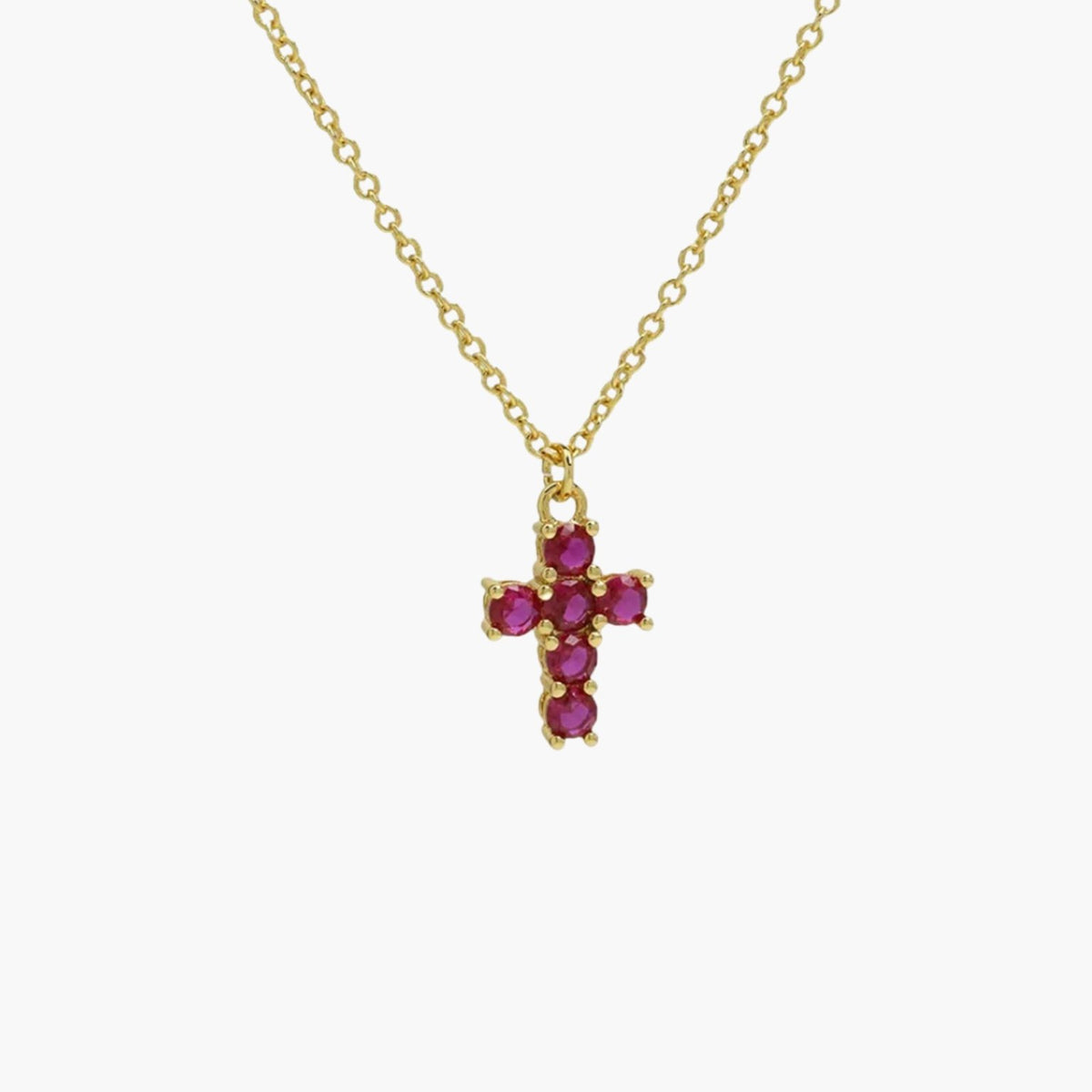 ZEYA - Miya Birthstone Necklace - Elegant Cross Pendant with Zircon for Women