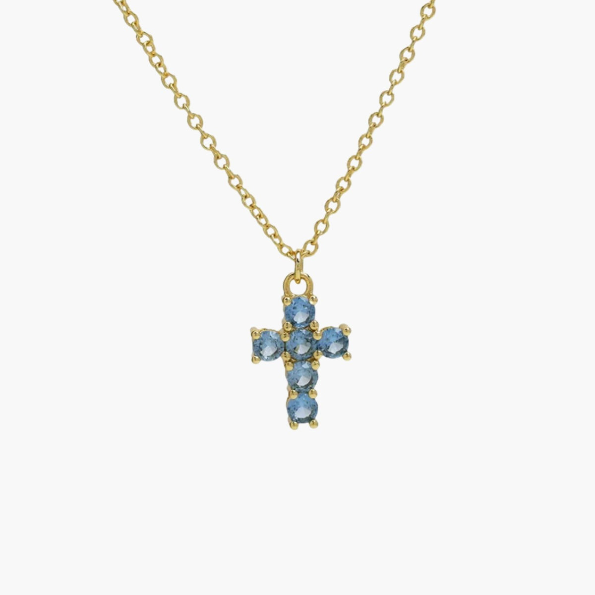 ZEYA - Miya Birthstone Necklace - Elegant Cross Pendant with Zircon for Women
