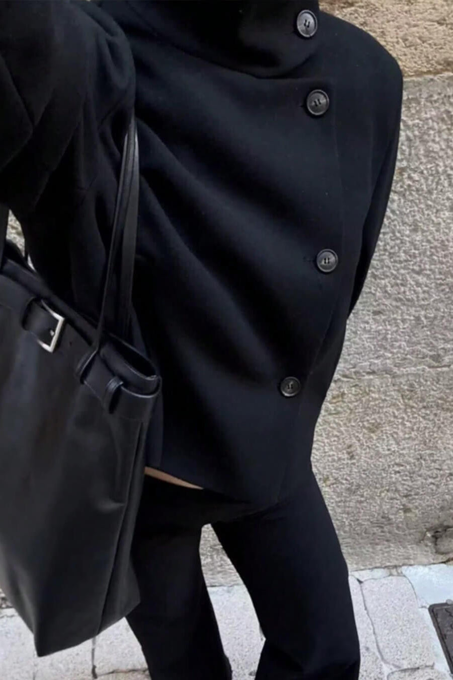 ZEYA - Monica Rose Buckle Stand Collar Coat