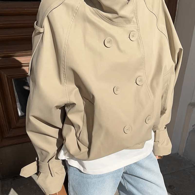ZEYA - Natalie High Funnel Neck Cropped Trench Jacket