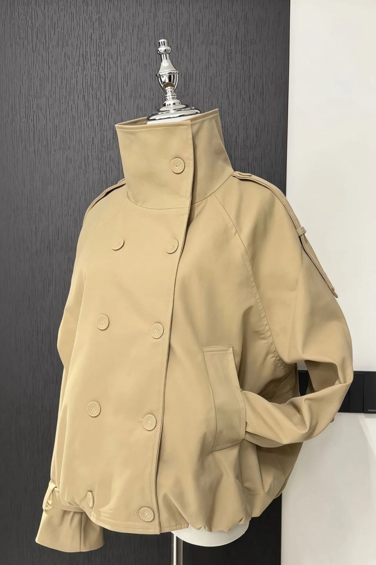 ZEYA - Natalie High Funnel Neck Cropped Trench Jacket