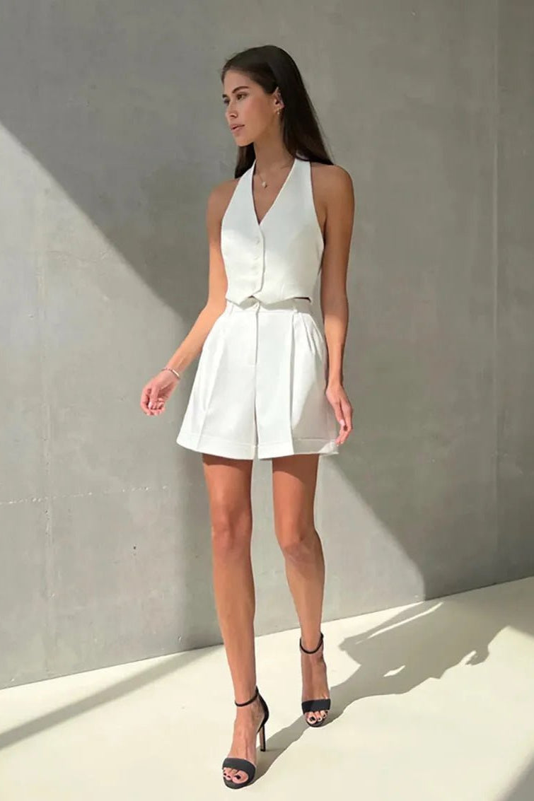 ZEYA - Nicole Tailored Halter Vest & Shorts Set