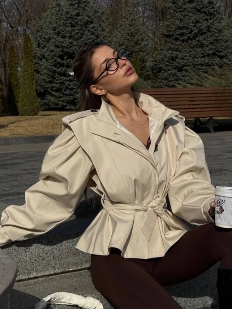 ZEYA - Quinn Lace Up Stand Collar Jacket