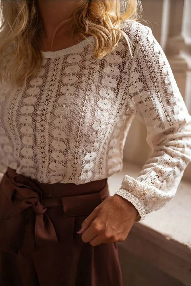 ZEYA - Riona Hollow Knit Pullover Sweater