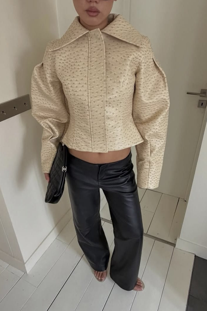 ZEYA - Rionna Ostrich Faux Leather Jacket
