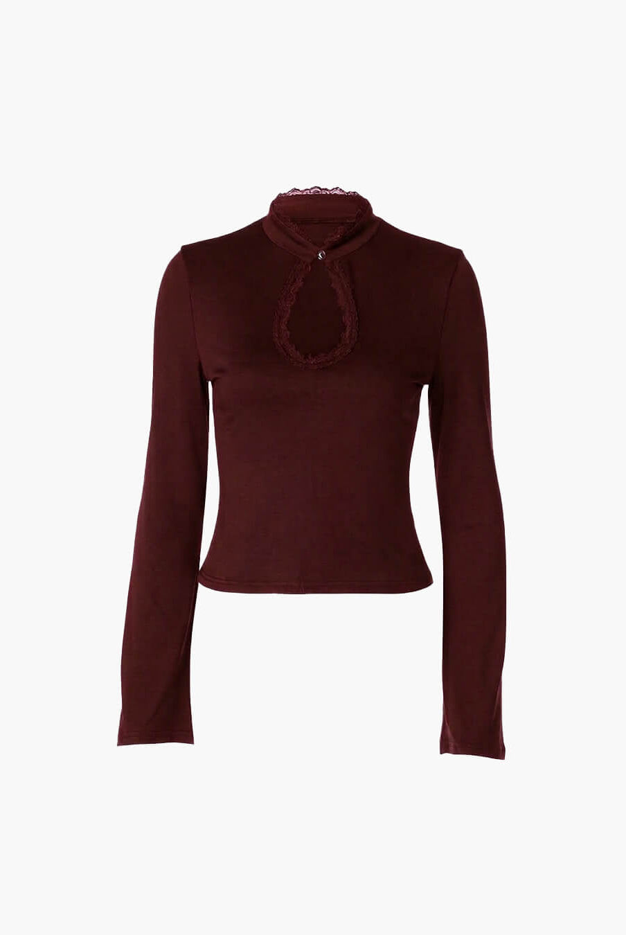 ZEYA - Rose High Neck Keyhole Blouse