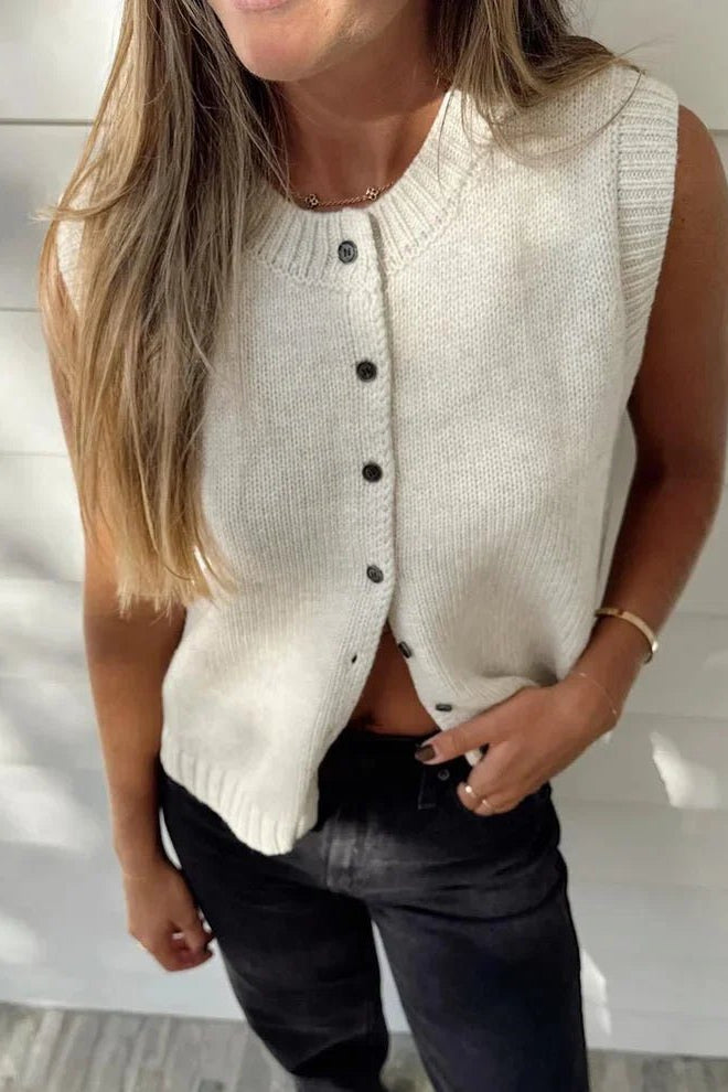 ZEYA - Rose Knitted Vest Cardigan