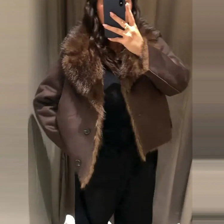 ZEYA - Sandra Reversible Faux Fur Leather Jacket