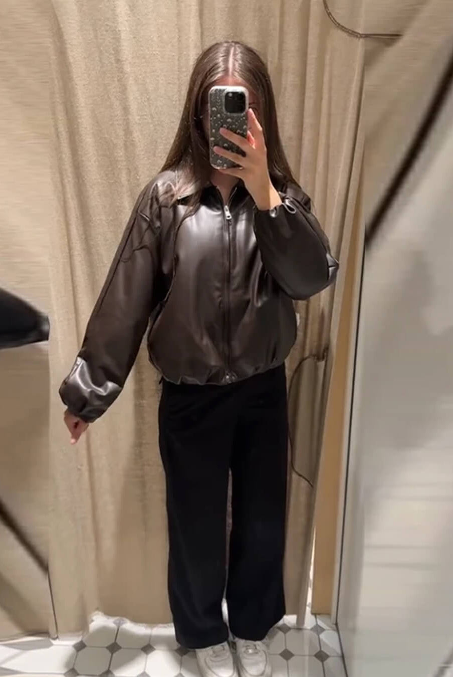 ZEYA - Sienna Faux Leather Bomber Jacket