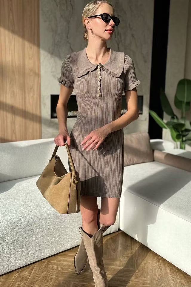 Sophia Strick‑Sweaterkleid mit Zopfmuster