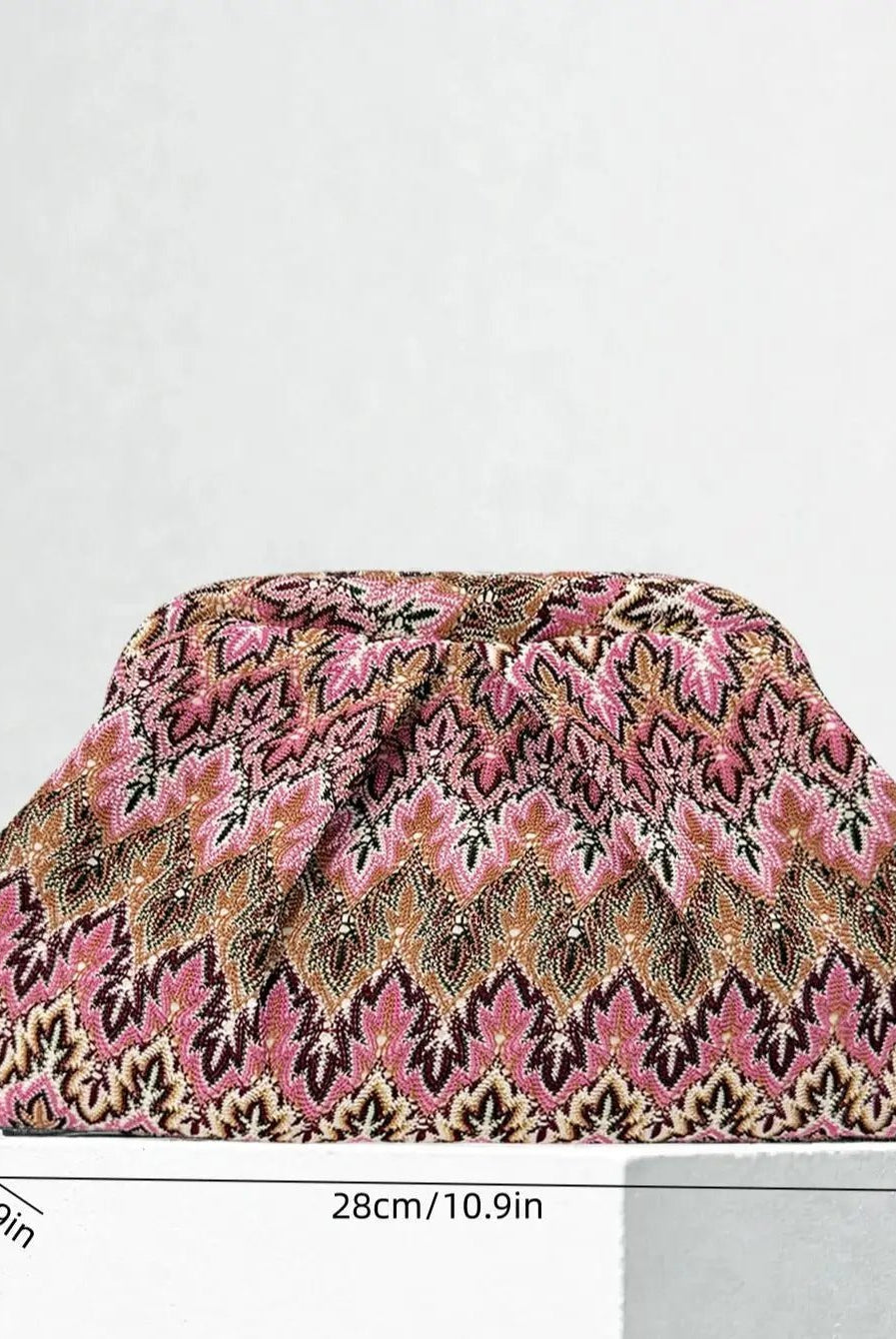 ZEYA - Sophia Jacquard Pleated Clutch