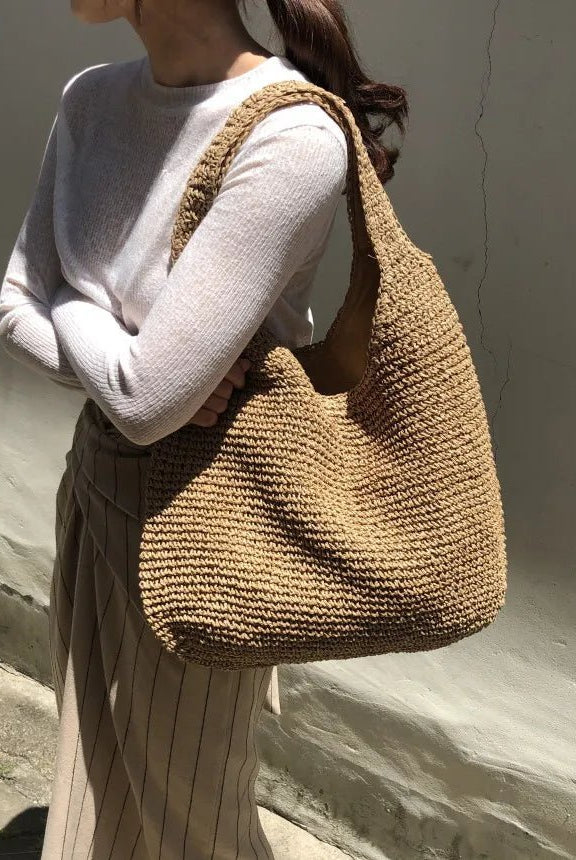 ZEYA - Svea Woven Rattan Tote Bag