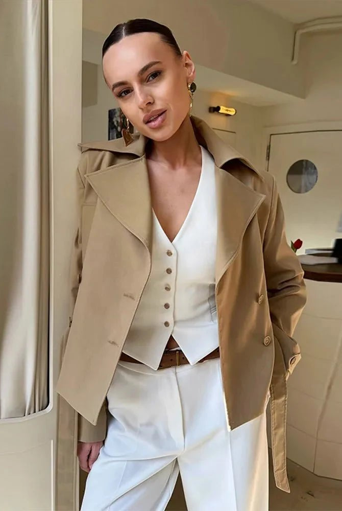 ZEYA - Teresa Lace-Up Cropped Trench