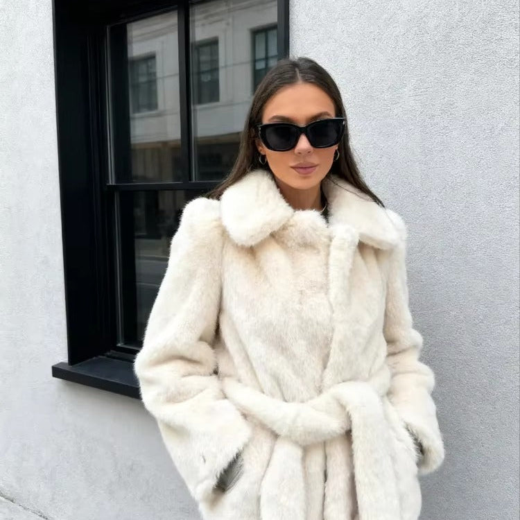 ZEYA - Veronica Belted Faux Fur Coat