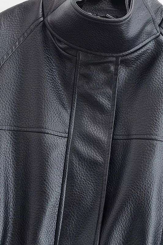 ZEYA - Vivienne Cinched Waist Leather Jacket