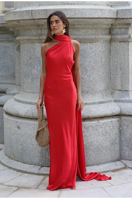 ZEYA - Vivienne Satin Ribbon Backless Evening Gown