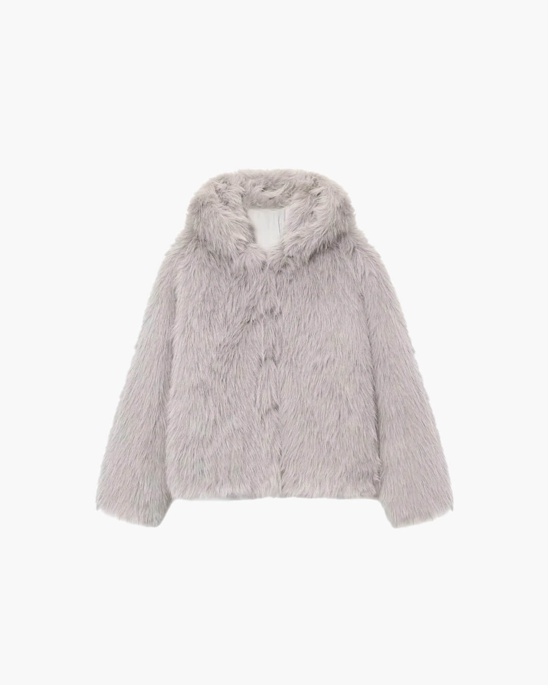Dana Faux Fur Hooded Women's Jacket - Light Gray Winter Coat for Women 1
