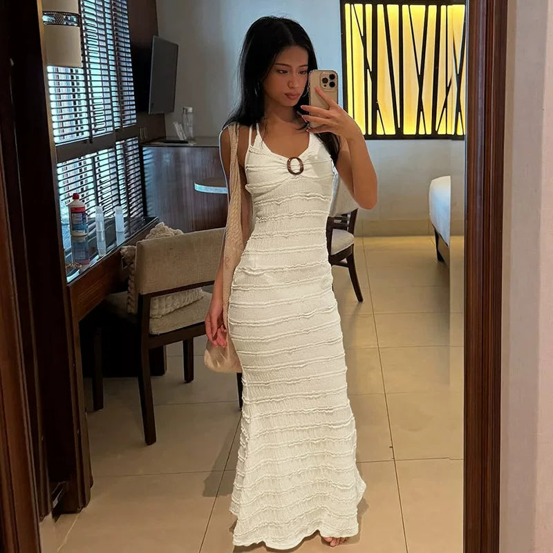 Margot Rüschens Halter Maxikleid