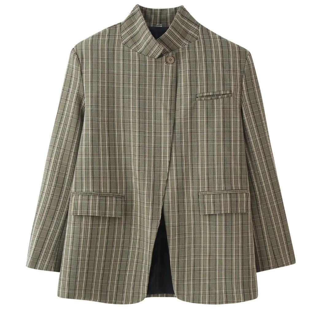 Melanie Karo-Blazer mit Stehkragen