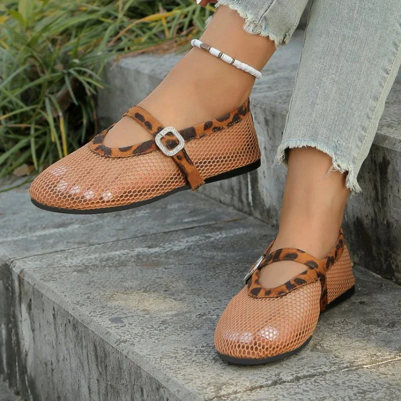 Kenza Mesh Mary Jane Ballet Flats