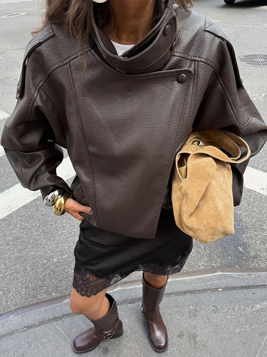Marnie Bikerjacke aus schwarzem veganem Leder
