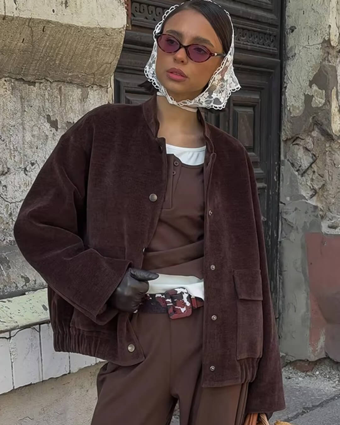 Cassy Braune Cordjacke