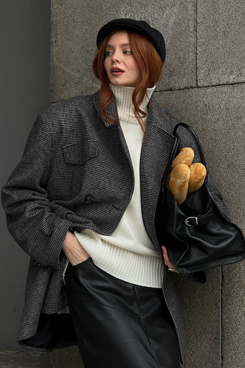 Amy Strukturierter Tweed-Mantel