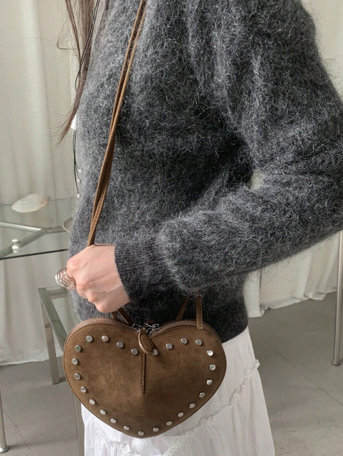 Esther Vintage Crossbody-Tasche aus Kunstveloursleder