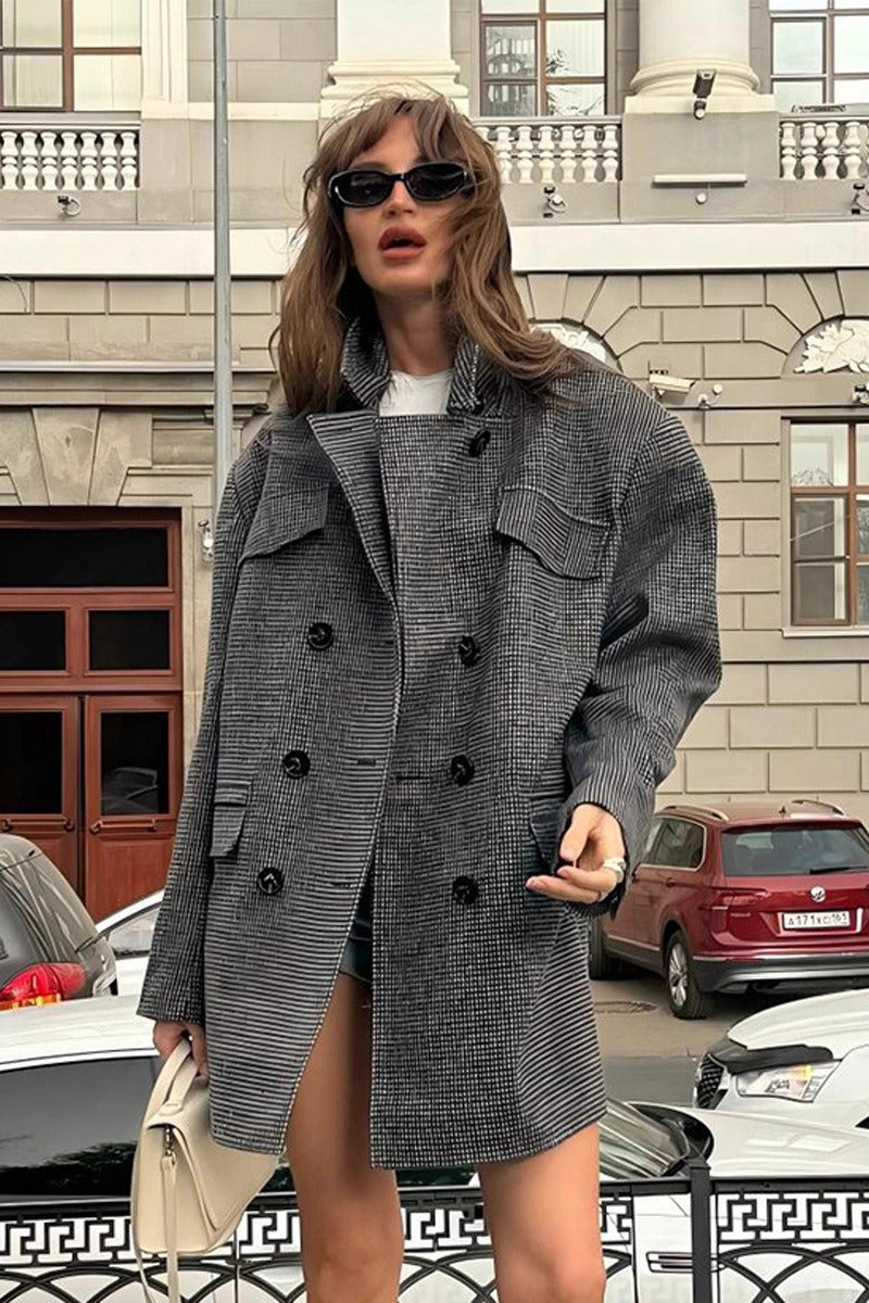 Amy Strukturierter Tweed-Mantel