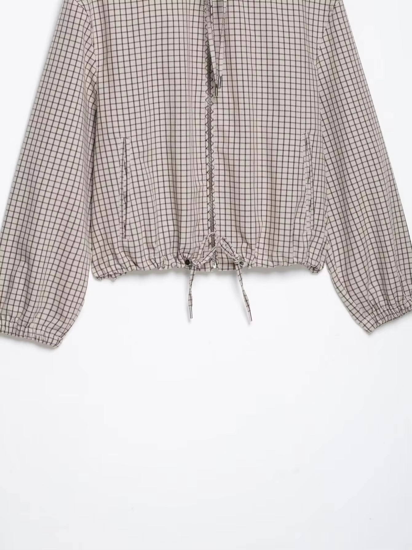 Ellie Kariertes Kurzjacke mit Kapuze