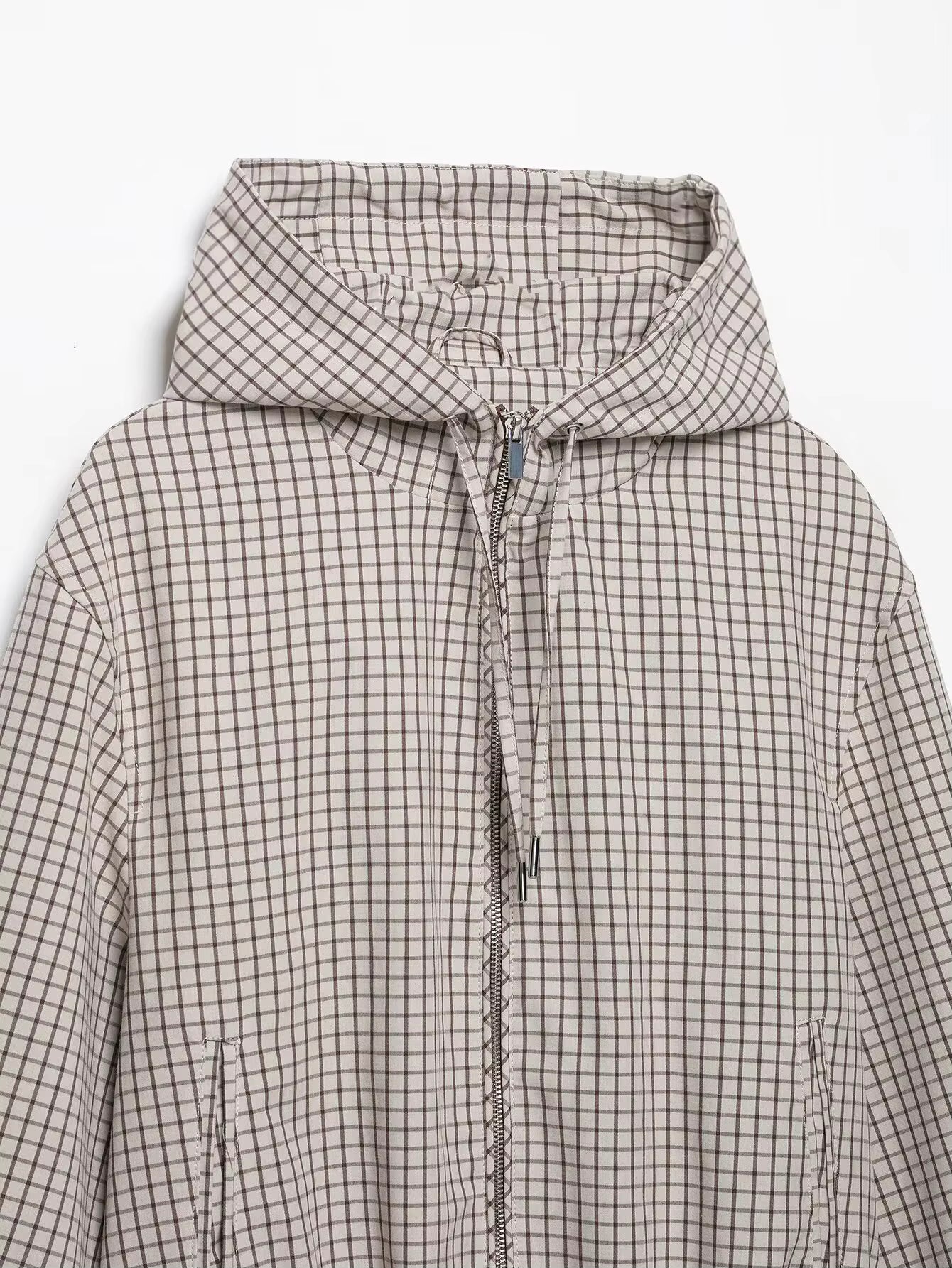 Ellie Kariertes Kurzjacke mit Kapuze
