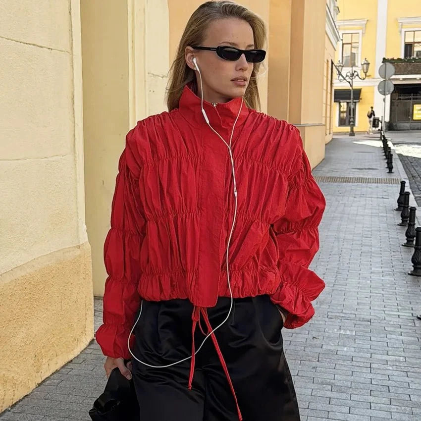 Ellie Jacke mit Raffung und Reißverschluss